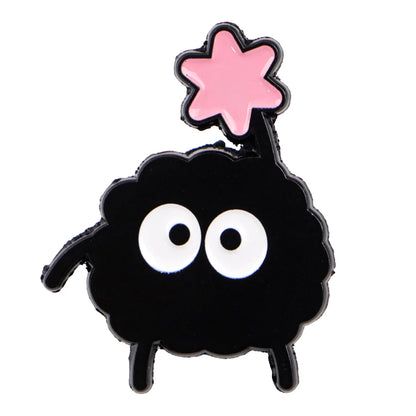 Cute Black Charcoal Enamel Pin Anime Elf Badges on Backpack Women'S Brooches Hat Lapel Pins Cosplay Accessories Toys Gifts