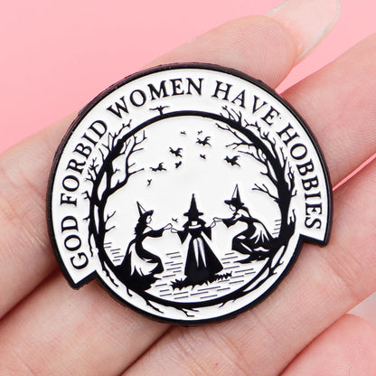 Funny Witch Enamel Pins Badges on Backpack Lapel Pins Brooches Halloween Jewelry Cosplay Accessories Party Gifts Toy