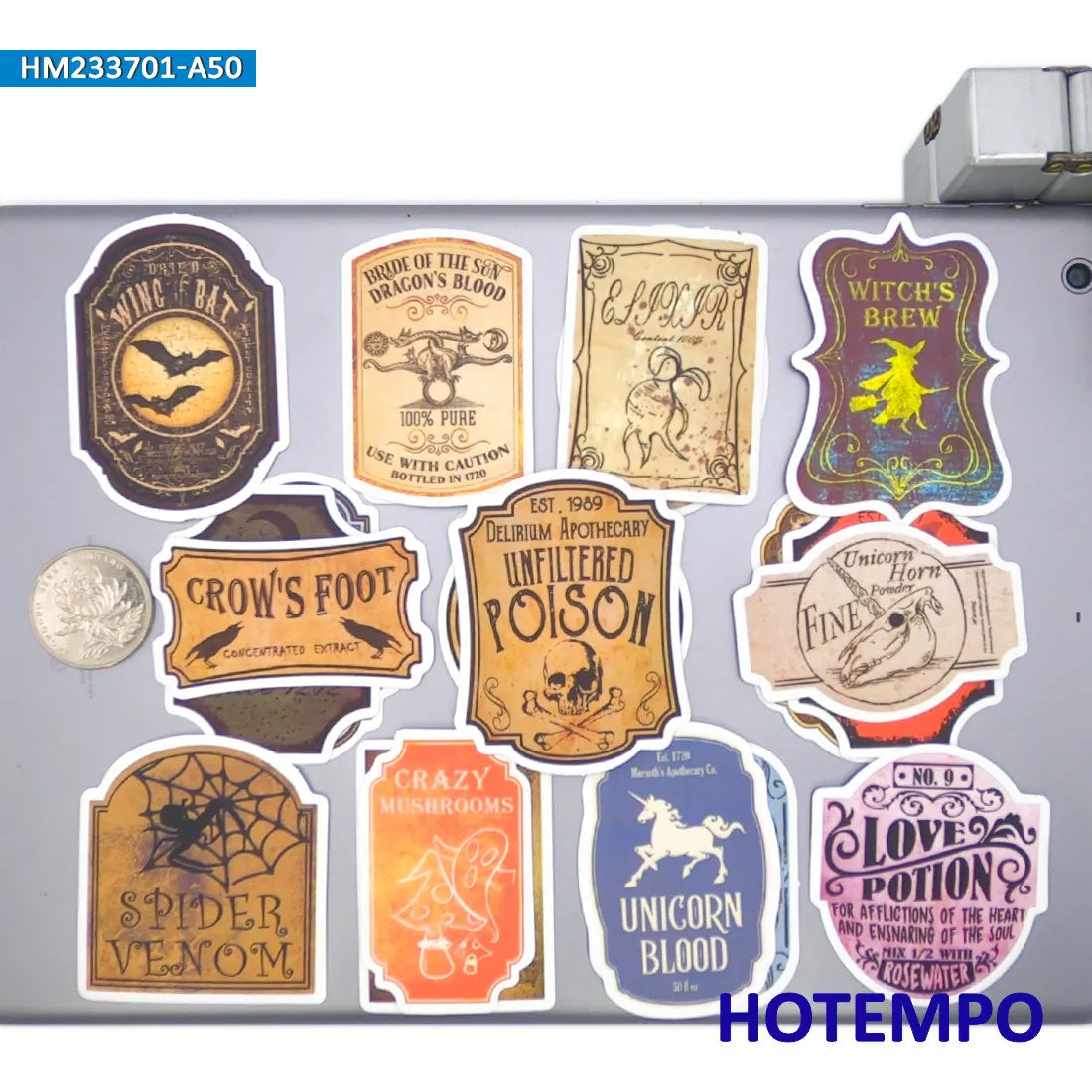 20/30/50Pieces Retro Alchemy Witch Brew Magic Potion Label Stickers