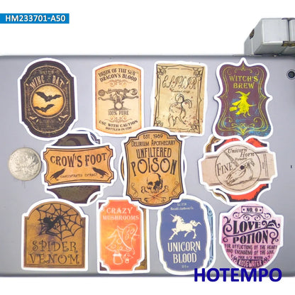20/30/50Pieces Retro Alchemy Witch Brew Magic Potion Label Stickers