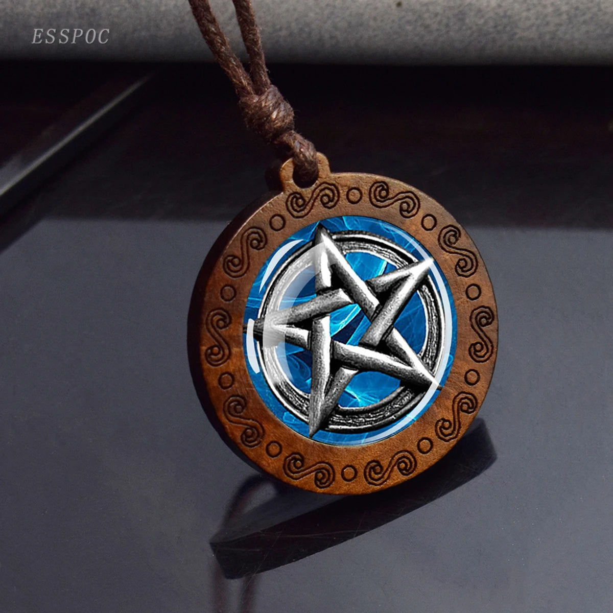 Triple Moon Goddess Glass Necklace 