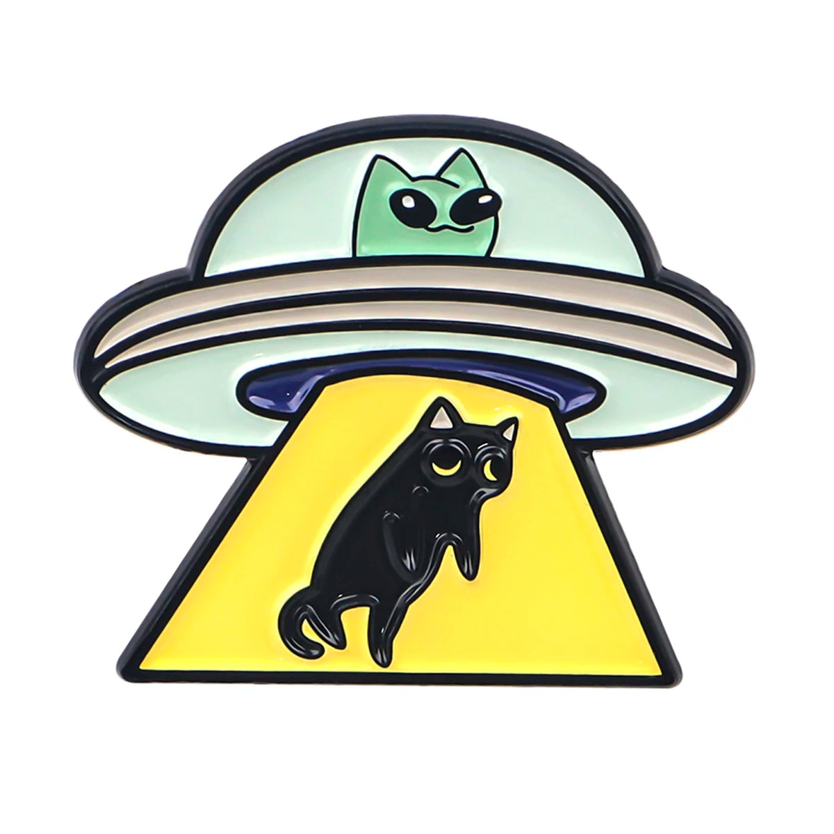 UFO Alien Enamel Pin Black Cat Badges on Backpack Brooches for Women Men Lapel Pins Cosplay Accessories Toys Gift