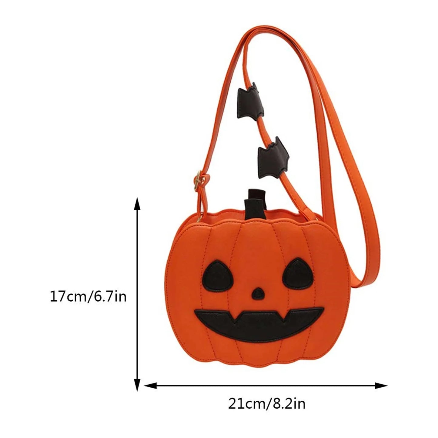Pumpkin Crossbody Bag for Women Pumpkin Shoulder Bag Female Halloween Bag Pu Leather Demon Messenger Bag Halloween Shopper Bag