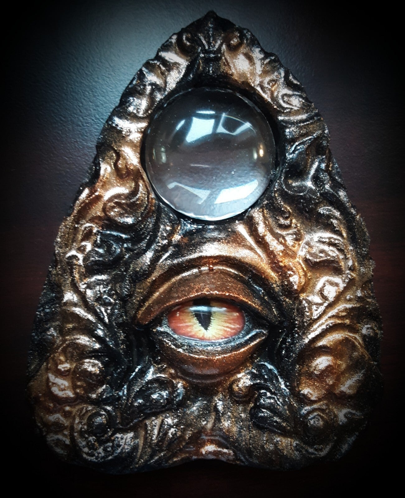 Custom Designed Ouija Planchette with Resin Eye FREE SHIPPING