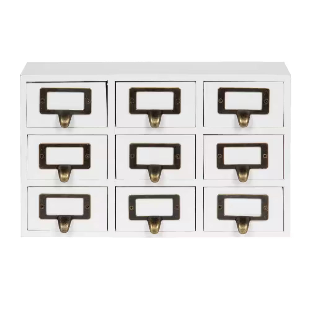 Apothecary White Wood Drawers