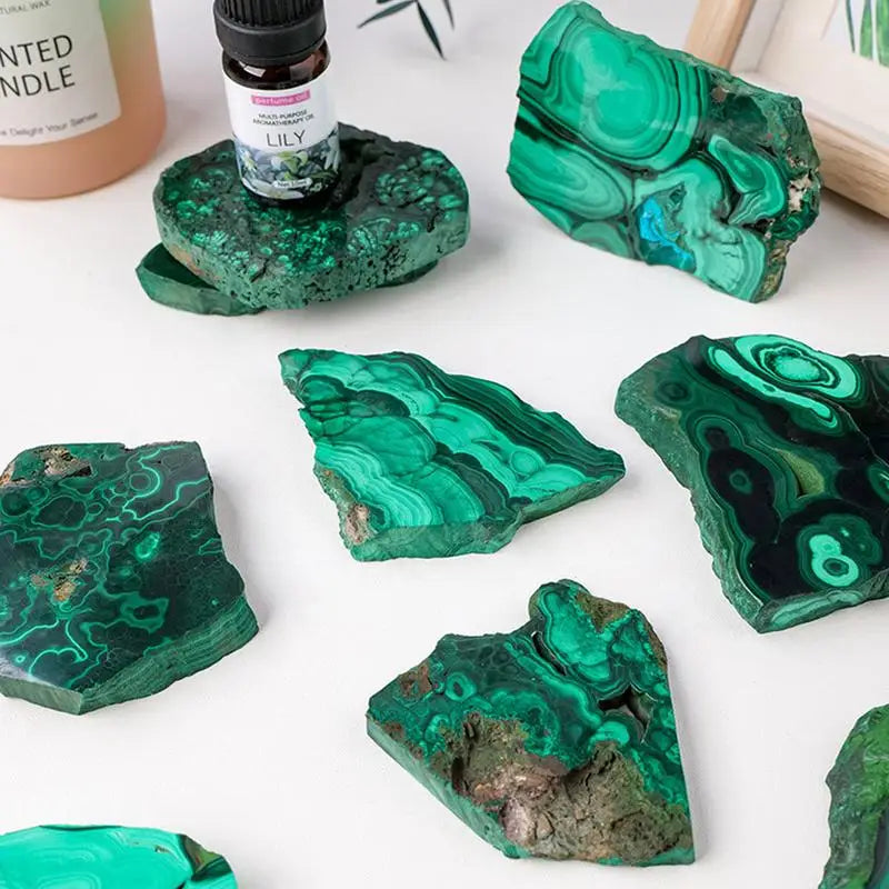 Natural Crystal Malachite Slice