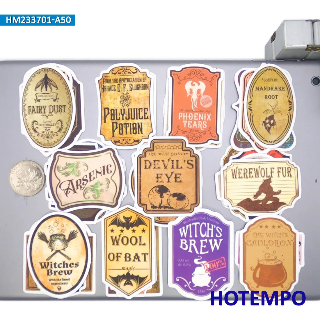 20/30/50Pieces Retro Alchemy Witch Brew Magic Potion Label Stickers