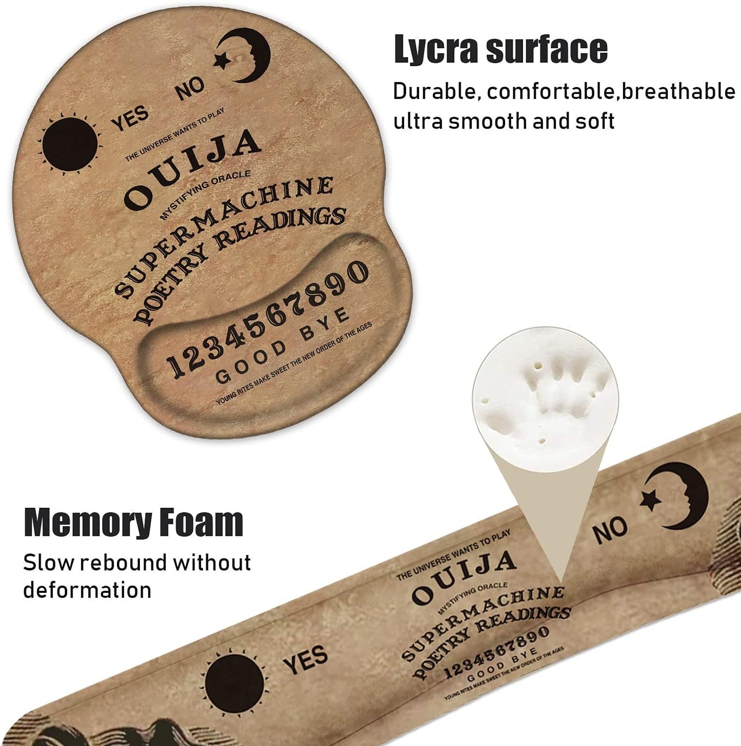 Retro Ouija Board Keyboard Wrist Rest and Mouse Pad