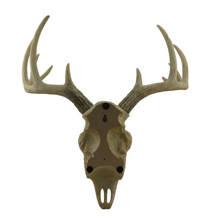 Faux Aged Finish Deer Skull 10 Point Antlers Wall Sculpture 15 Inch
