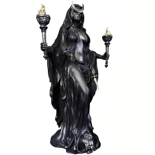 Witch of the Night Home Decoration Halloween Hecate Greek Witch Statue Figurine Modern Hounds of Magic Resin Sculpture Decor