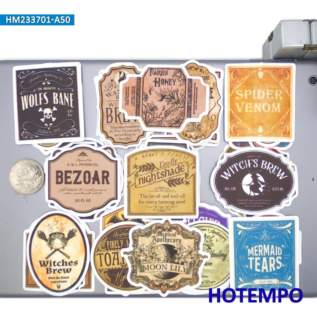 20/30/50Pieces Retro Alchemy Witch Brew Magic Potion Label Stickers