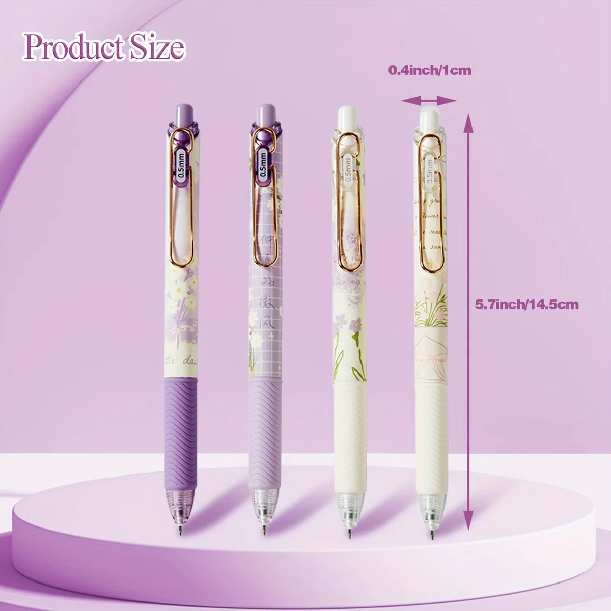 4Pcs Floral Gel Pens