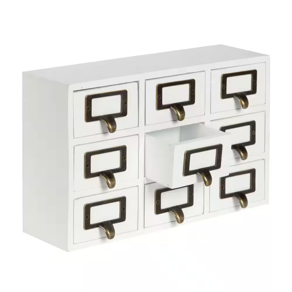 Apothecary White Wood Drawers