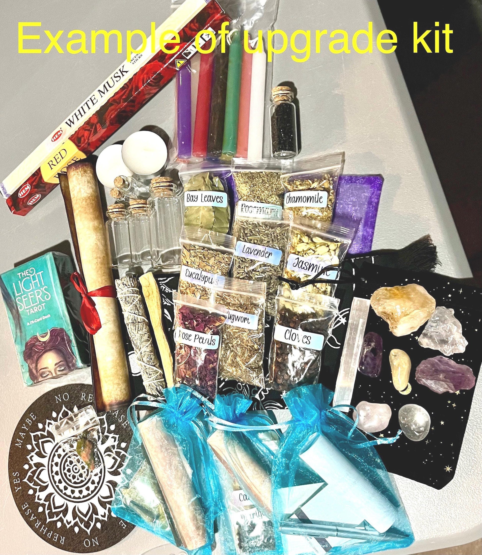 Beginner Witch Kit: Crystals, Herbs, Candles & Altar Cloth