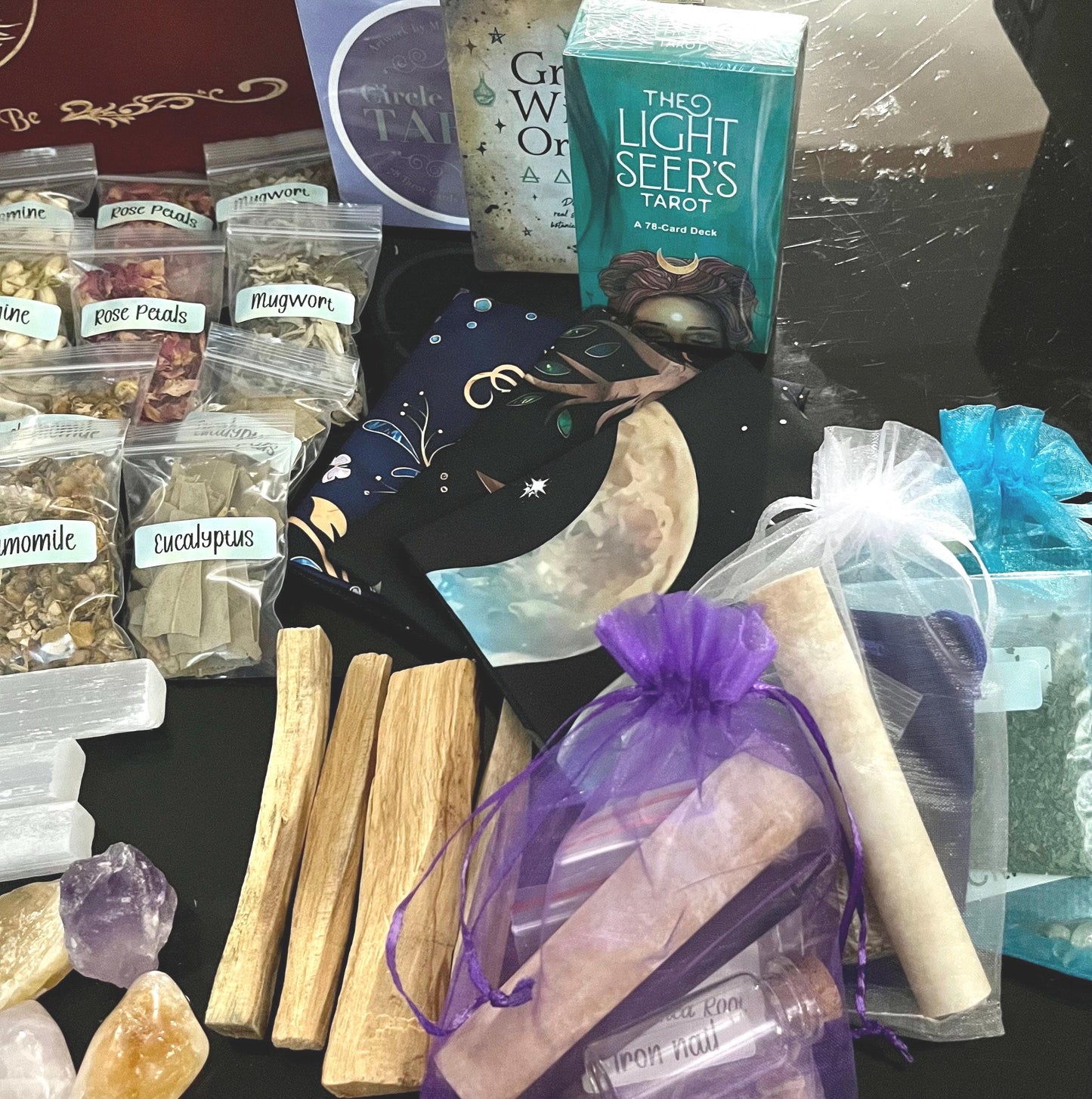 Beginner Witch Kit: Crystals, Herbs, Candles & Altar Cloth
