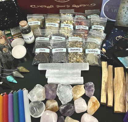 Beginner Witch Kit: Crystals, Herbs, Candles & Altar Cloth