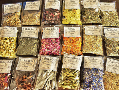 LOT HERBS BAGS Set Herbs Packs |Magical| Apothecary| Dried Flowers |